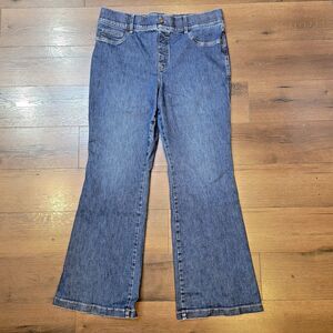 SPANX Everywear Jeans 2X Long Pullon Flare Stretch Shaping High-Rise